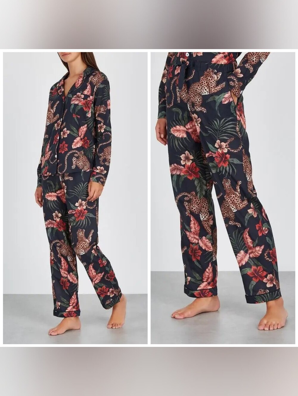 DESMOND & DEMPSEY Soleia Printed 100% Cotton Pajama Pants, Lounge Pants, XS